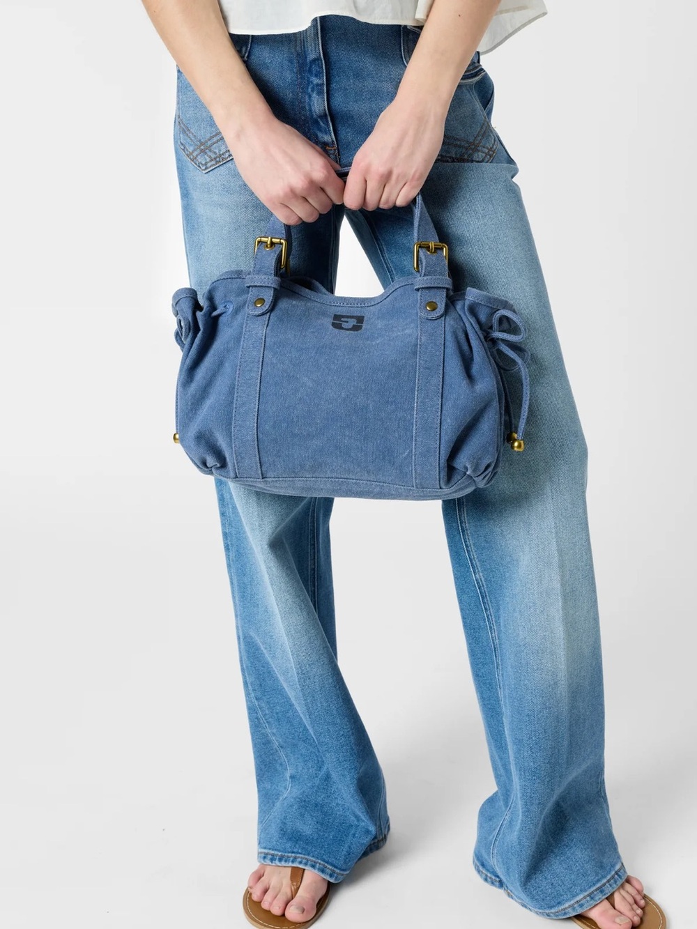 Gerard Darel Handbag in washed canvas - 18H & bag charm